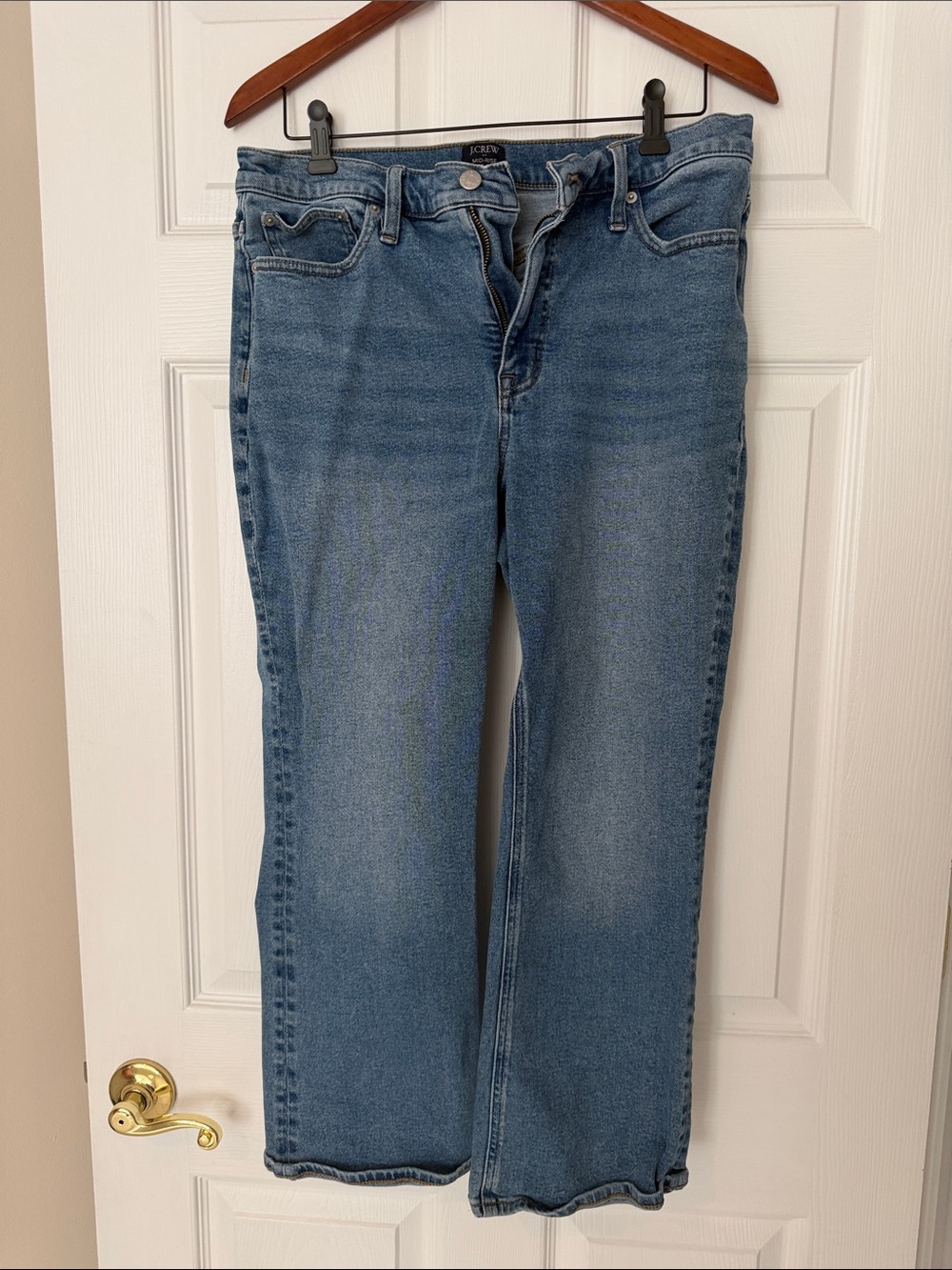 J. Crew Women's Kick Cropped Flare Jeans in Medium Blue